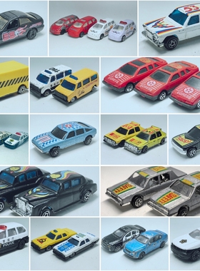 二手玩具车1/64左右四门警车两厢车VAN劳斯莱斯沃尔沃奔驰
