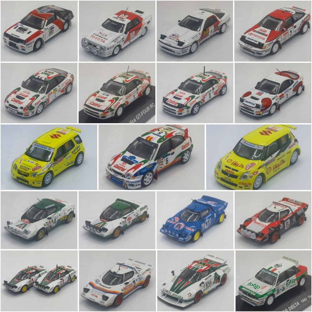 1/64左右二手CMS赛车WRC拉力丰田铃木蓝旗亚模型车可能缺件起疹
