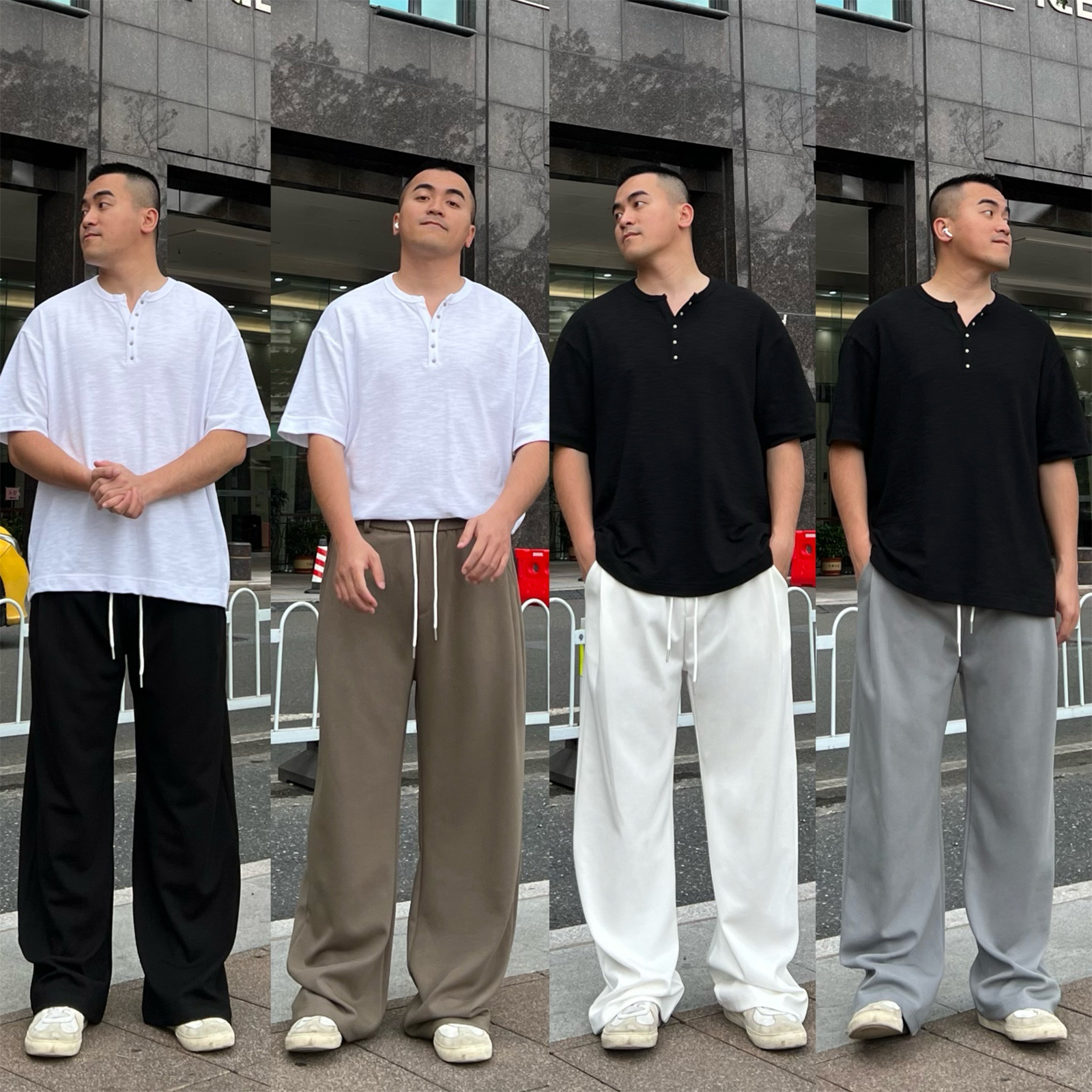 FFMR【230斤轻松驾驭 夏季凉感】垂感阔腿透气休闲裤白色直筒长裤