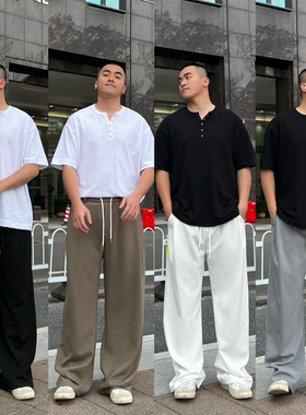 FFMR【230斤轻松驾驭 夏季凉感】垂感阔腿透气休闲裤白色直筒长裤