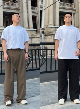 FFMR经典垂感休闲西裤男款2025夏季宽松百搭免烫显高黑色直筒长裤