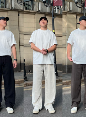 FFMR【廓形弯刀亚麻混纺】2026夏季垂坠感老钱阔腿宽松休闲裤子男