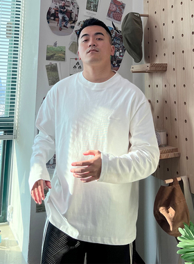 【冬季清仓 不售后】FFMR纯色重磅350g小领口T恤白色圆领打底衫