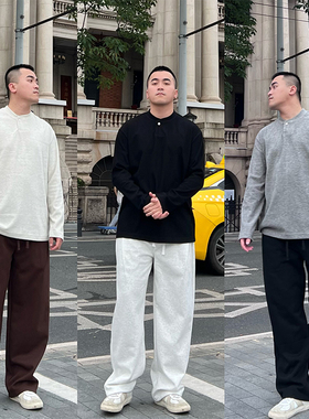 FFMR口袋结构设计休闲裤男款宽松大码胯大友好直筒垂感黑色长裤男