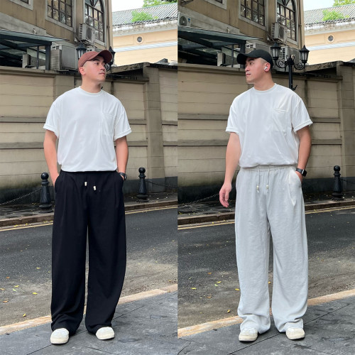 FFMR老钱风亚麻轻薄阔腿裤男