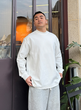 FFMR 2025秋冬美式做旧磨毛高品质T恤卫衣打底宽松纯色百搭上衣男