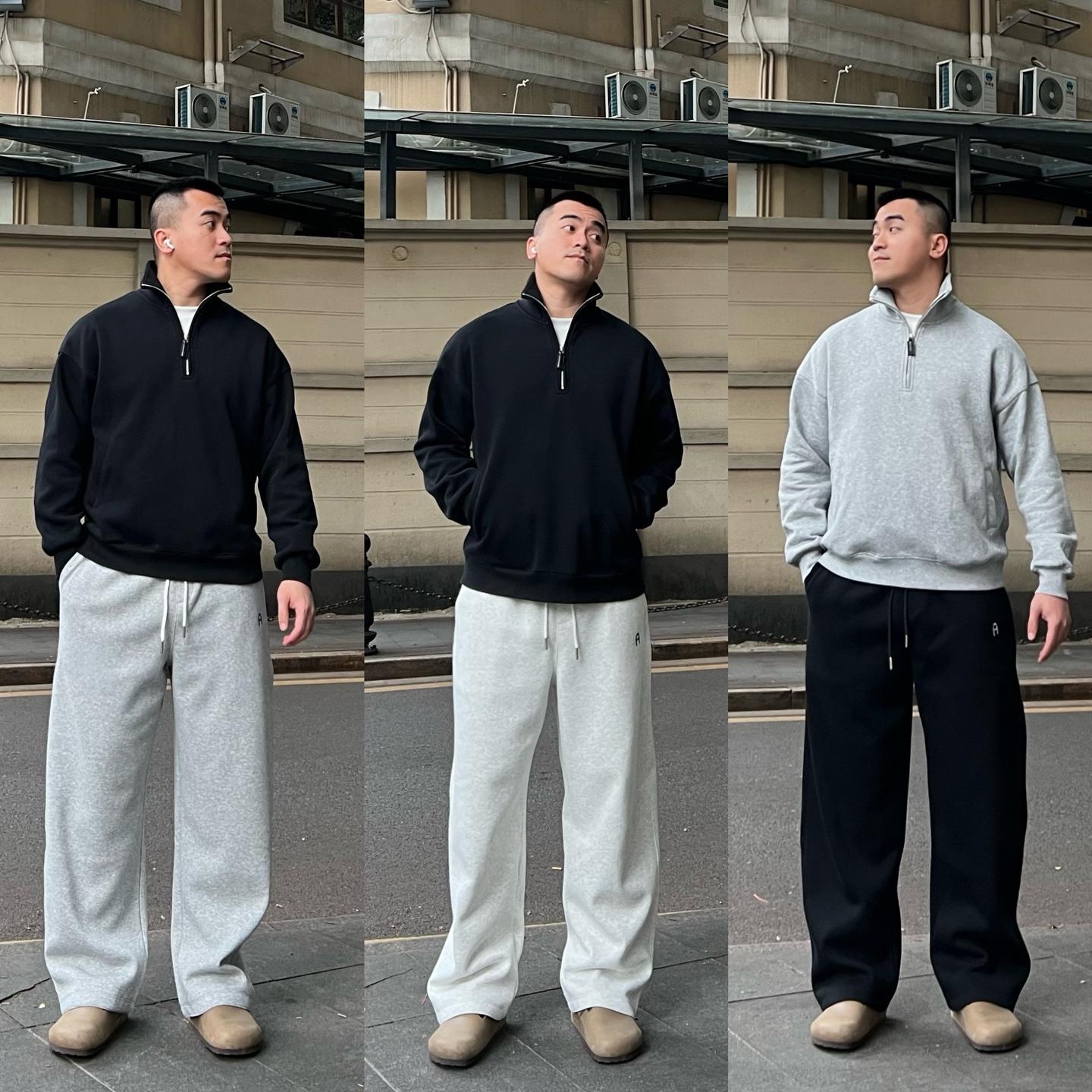 FFMR「A字母刺绣baby绒卫裤」2025冬季重磅加绒直筒休闲运动裤男