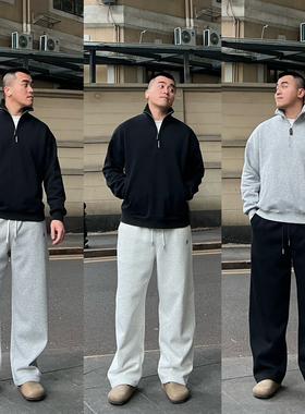 FFMR「A字母刺绣baby绒卫裤」2025冬季重磅加绒直筒休闲运动裤男