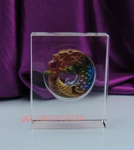 HY-280 【独占鳌头】 琉璃水晶奖杯/奖牌/经销牌/水晶奖牌/摆件