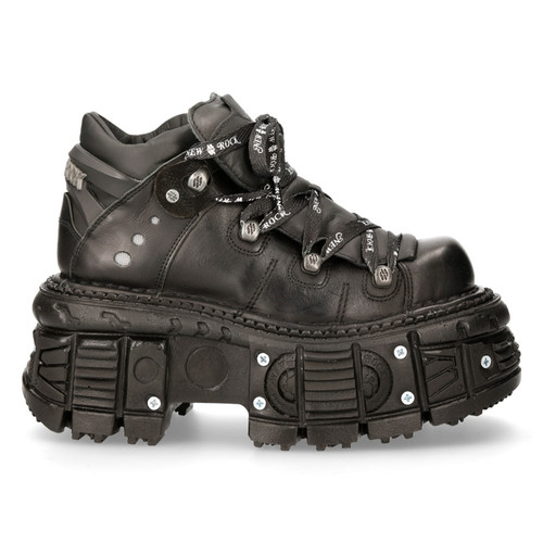 哈雷金属铆钉朋克骑行靴男女鞋