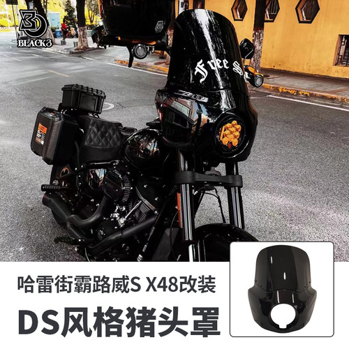 哈雷路威s街霸883改装猪头罩风挡