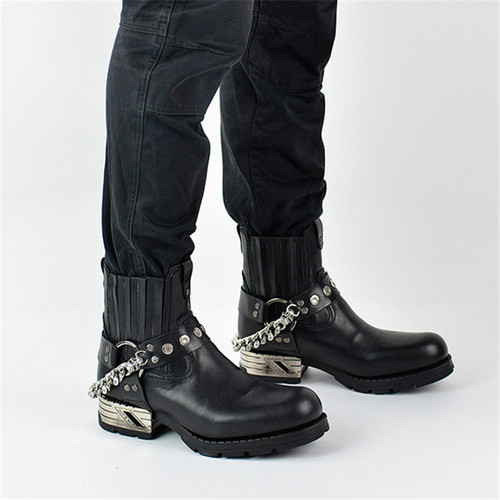 NEWROCK骑行短筒靴复古机车靴