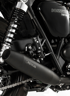 TRIUMPH凯旋Bonneville T100  T120改装排气管REMUS狼头尾段黑色