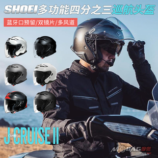 SHOEI J-CRUISE摩托车巡航头盔哈雷金翼印第安JC二代3/4半盔黑色