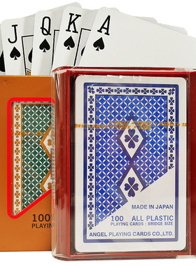 日本小天使塑料扑克牌ANGEL进口PVC防水防折可水洗磨砂朴克桥牌