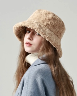 清货!两款冬季帽子毛绒盆帽仿兔毛渔夫帽