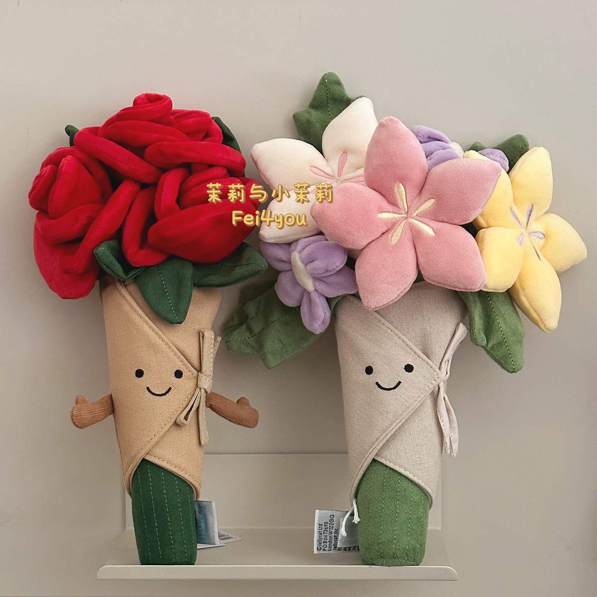 jellycat手捧花玫瑰花束玩偶