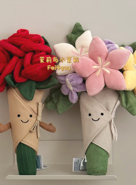 jellycat手捧花玫瑰花束玩偶
