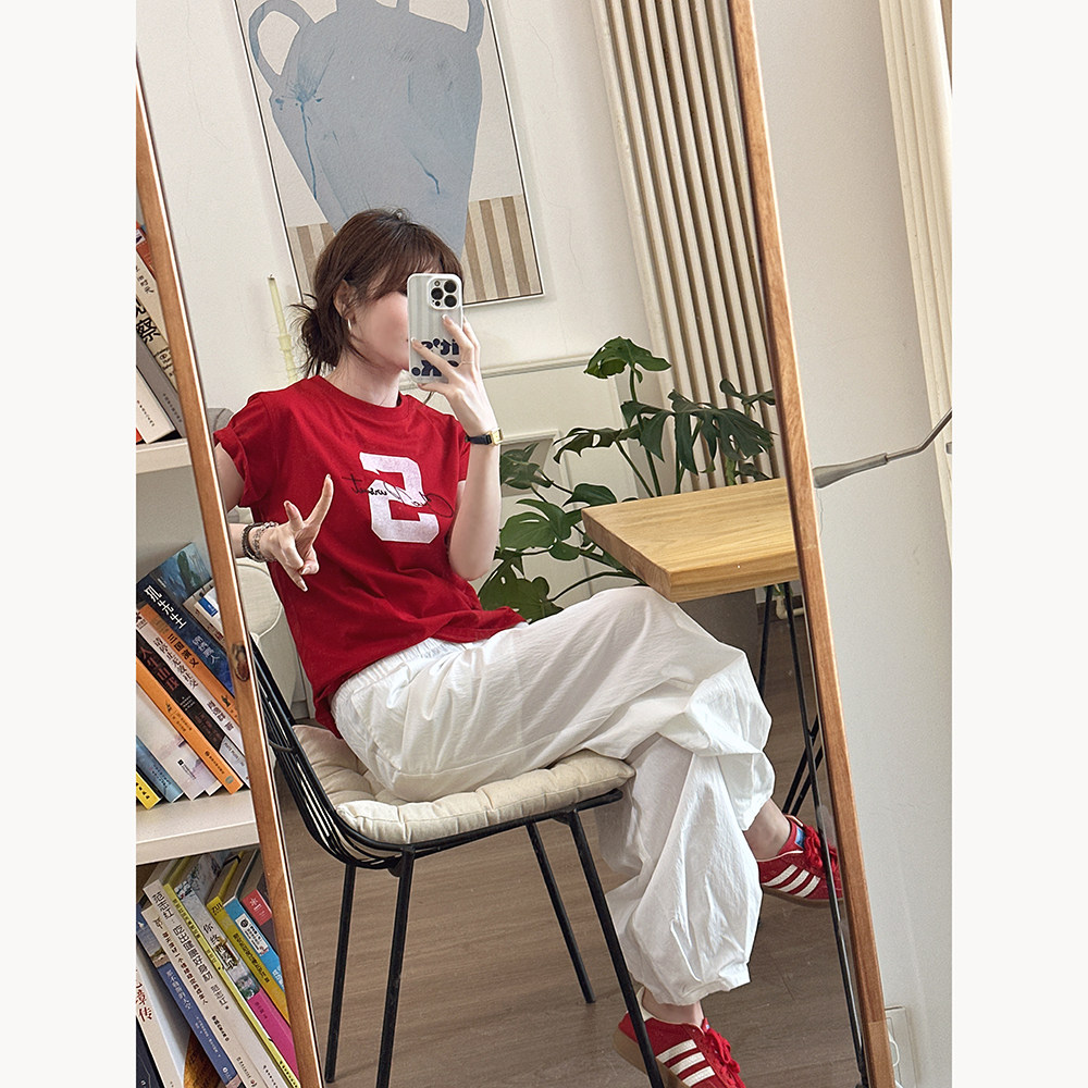 CHIA春夏简洁不简单的气质正肩款大字母刺绣字短袖常规随身t