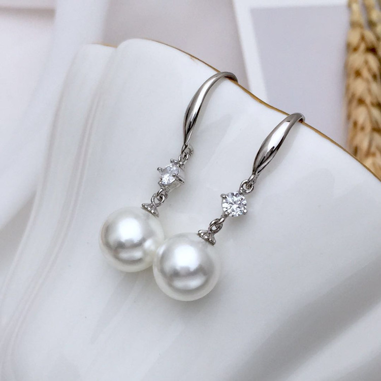 百搭短款正圆挂钩成熟风饰品珍珠