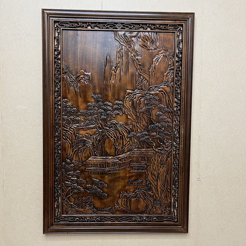 神栊木木雕装饰画挂件