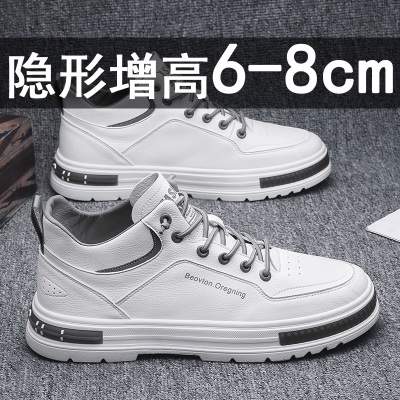 男鞋夏季马丁靴高帮小白板鞋2025新款帆布百搭休闲运动内增高潮鞋