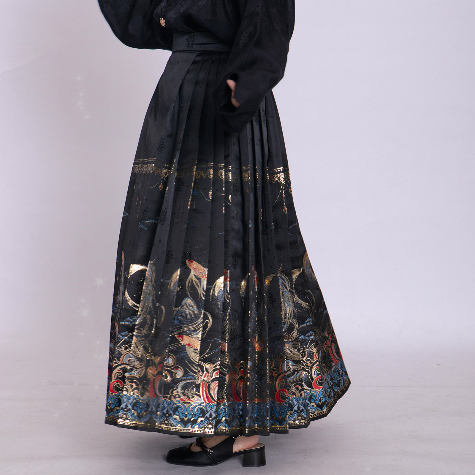 真大鱼如渔大小码【鱼跃山海】中式国风半身裙改良拉链织锦马面裙,女装/女士精品,汉服半身裙,淘宝优惠券,粉丝福利购,淘宝优惠卷