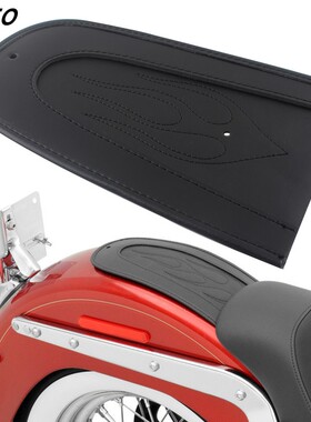 摩托车配件黑色皮革 哈雷883 XL1200 X48座垫改装火焰 后坐垫装饰