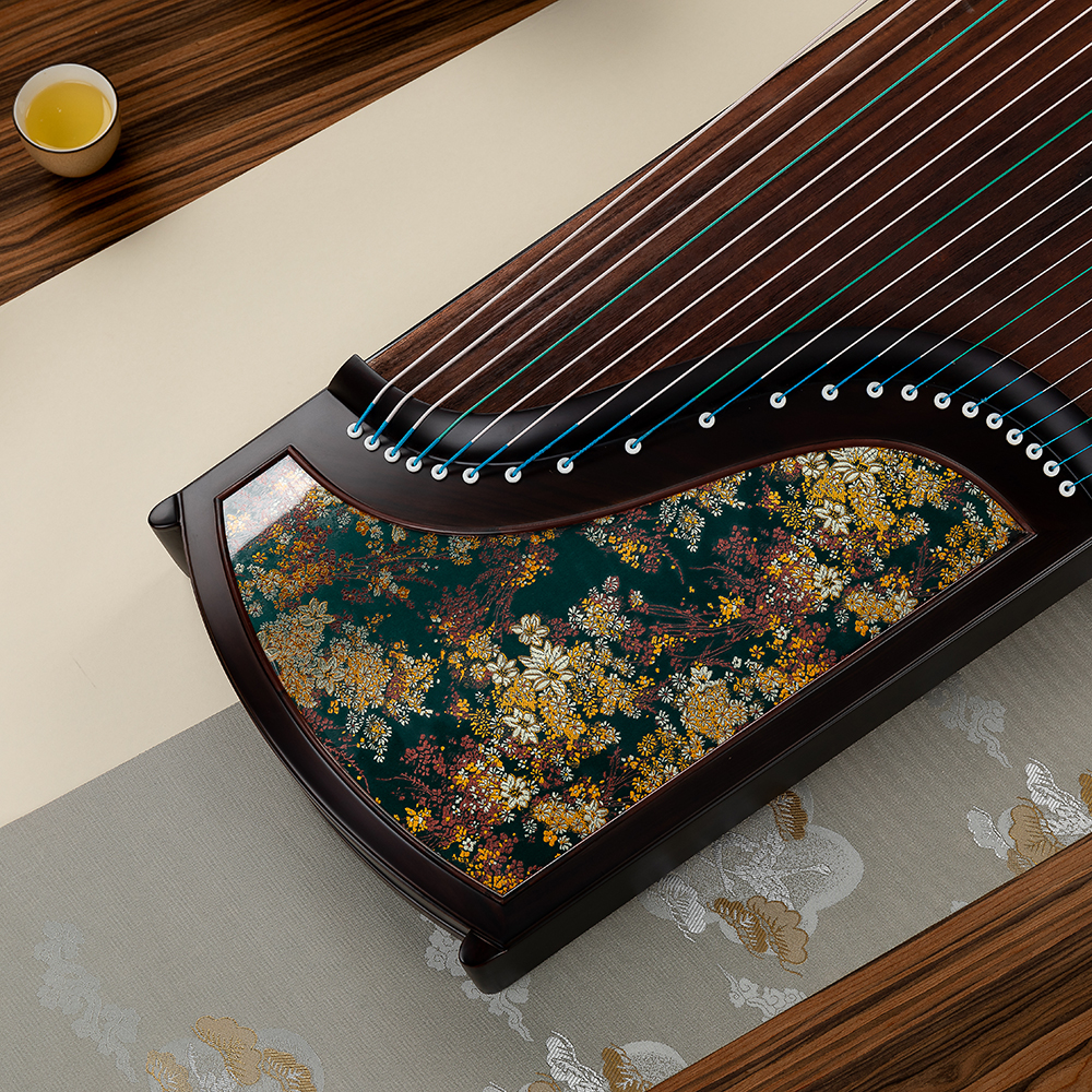 兰考桐韵民族乐器163高端演奏考级筝【锦上添花】云锦工艺黑檀木
