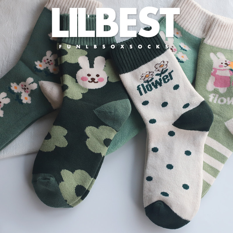 萌系袜子女秋冬季纯棉中筒袜可爱小兔子卡通毛圈加绒加厚保暖长袜,女士内衣/男士内衣/家居服,中筒袜,淘宝优惠券,粉丝福利购,淘宝优惠卷