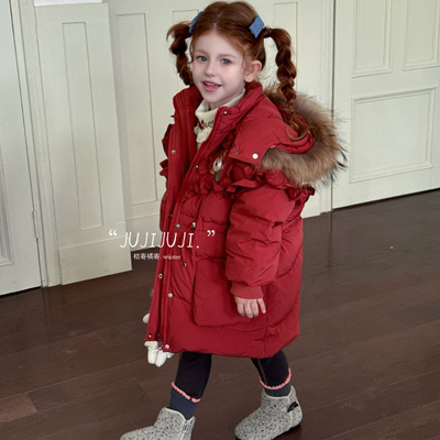 【橘寄】《雪藏花镜》新标90白鸭绒羽绒服女童冬季休闲D62019