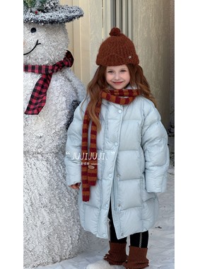 【橘寄#羽绒被】《随身暖绒堡》新标90羽绒服女童保暖百搭D62002