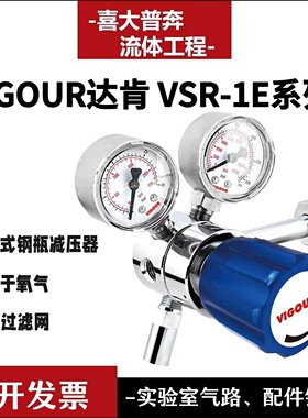 VIGOUR达肯一级减压阀膜片式钢瓶减压器VSR-1E系列双表带钢瓶接头