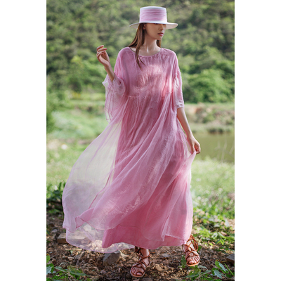 高端大气上档次洋气桑蚕丝连衣裙