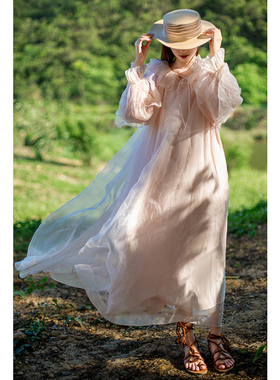 高端桑蚕丝国际春奢华洋气大气场强大上档次品牌真丝大牌连衣裙女