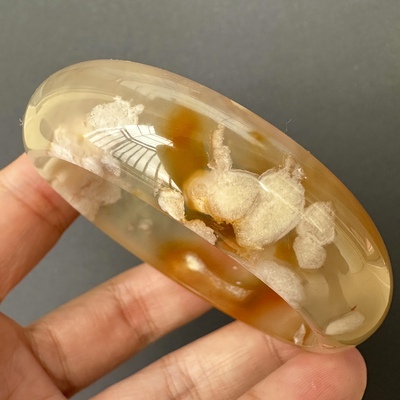 55.5圈马达加斯加天然樱花玛瑙手镯女款飘花玉髓复古转好运手环