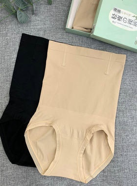 薄款高腰收腹提臀安全内裤女塑形束腰短裤三角裤海藻纤维无缝轻瘦