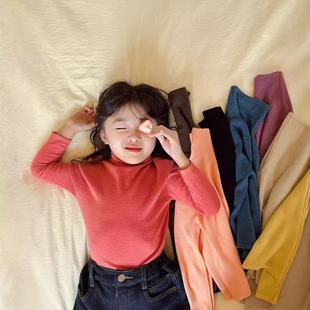 儿童毛衣女童针织衫童装秋冬季仿羊绒高领打底衫保暖中小童萌