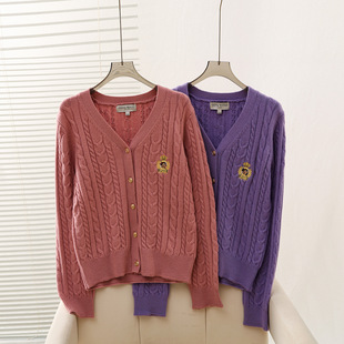 2025秋冬新款女装学院风休闲刺绣针织衫毛衣开衫外套TTCK254902P