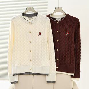 2026春季新款女装学院风舒适假两件针织圆领毛衣开衫TTCK2651C1A