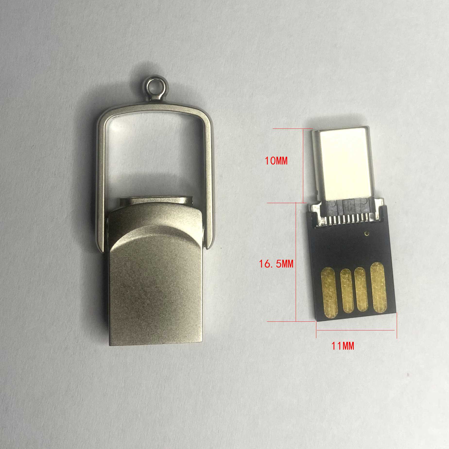 手机OTG黑胶体TYPE-C接口迷你超小快传全金属旋转外壳防水U盘配件
