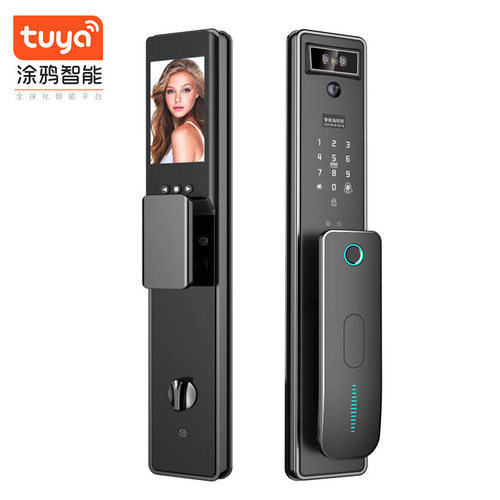 双目3D人脸识别指纹锁TUYA涂鸦APP智能锁WIFI家用防盗门全自动