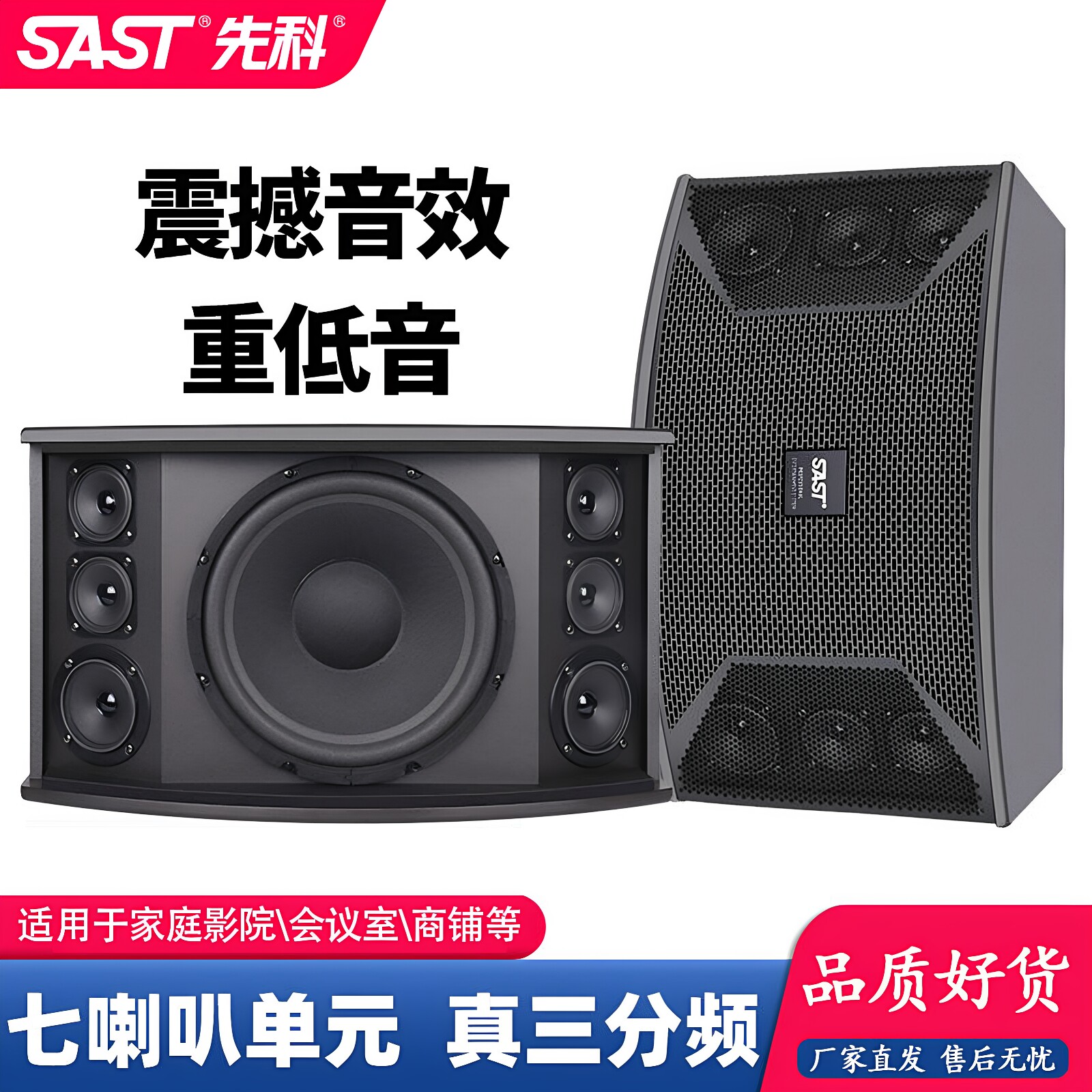 SAST/先科KTV卡包6.5寸音响套装会议家庭影院壁挂K歌专用音箱套装
