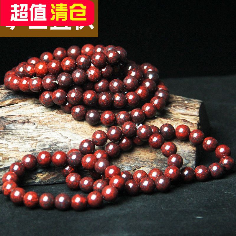 天然桂林鸡血玉10mm情侣男女手链