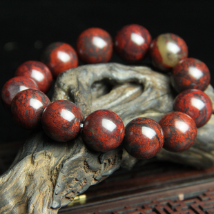 玉枢坊精品天然桂林鸡血玉手串鸡血石手链玉石玉器佛珠串珠男收藏