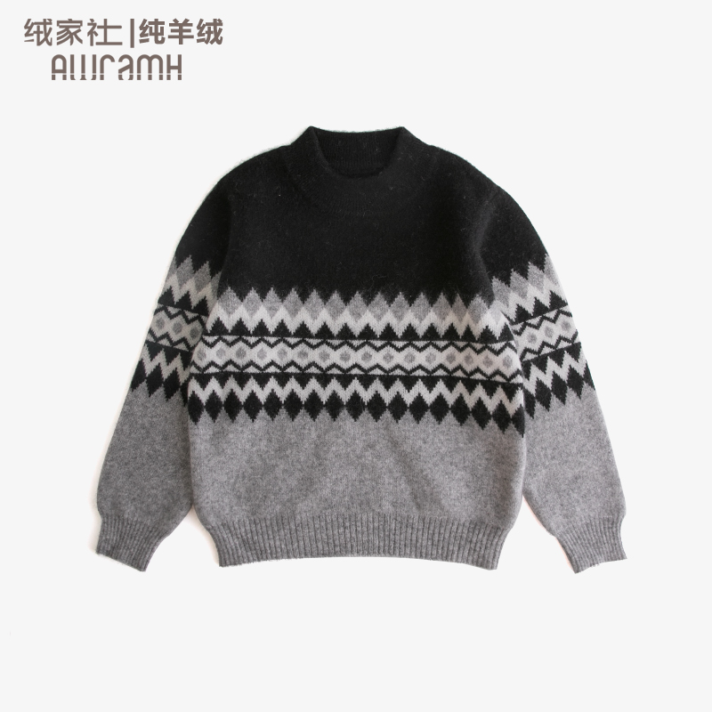 男童手工宝宝加厚秋冬款纯羊绒衫