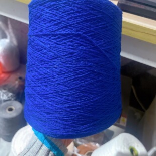 孤品克莱因蓝意大利进口纯驼绒611g粗支手工编织毛衣编织外套围巾