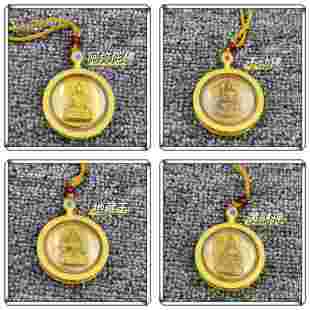 亚青殊胜擦擦吊坠 黄财神 地藏王菩萨 阿弥陀佛 不动佛 佩戴