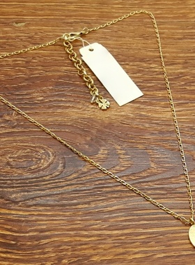 亚光磨花镀金字母A小清新森女文艺范简洁百搭创意复古风小项链