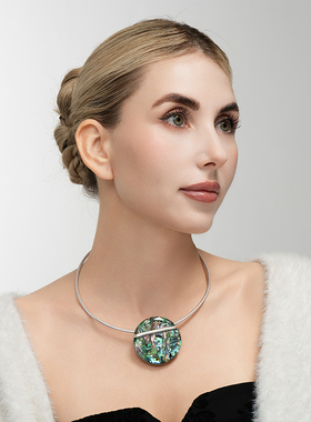 幻彩鲍贝设计师腔调森女文艺范度假摄影宴会派对舞台秀场个性项圈